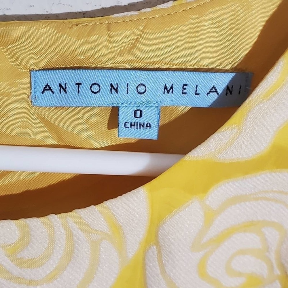 Antonio Melani yellow roses peplum Jackie O Party 40s 50s 60s dress size 0 - Picture 5 of 8